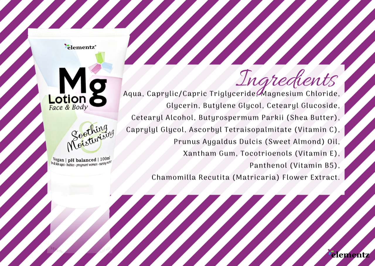 ELEMENTZ MAGNESIUM FACE AND BODY LOTION 100ML