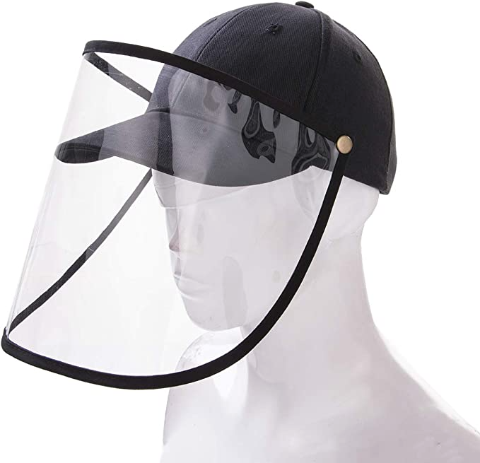 BASEBALL CAP + FACE SHIELD, SIZE OSFA (BLK)