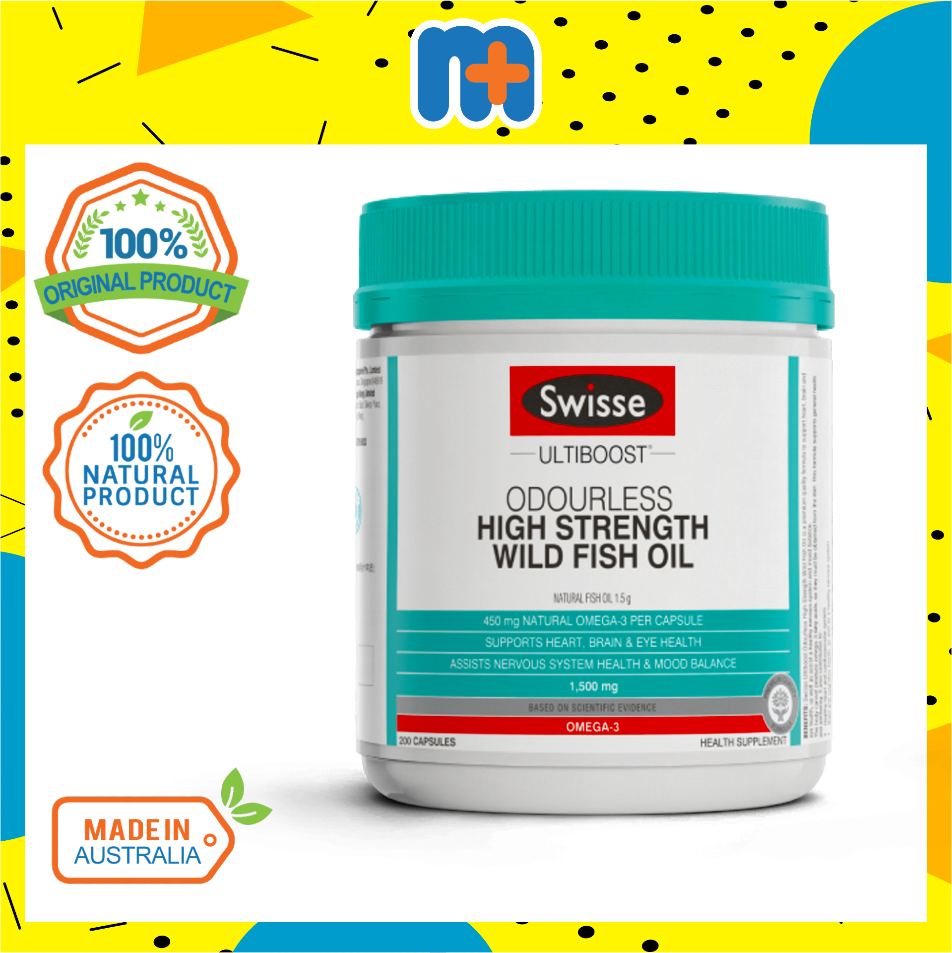 SWISSE ULTIBOOST ODOURLESS FISH OIL 1500MG 200S