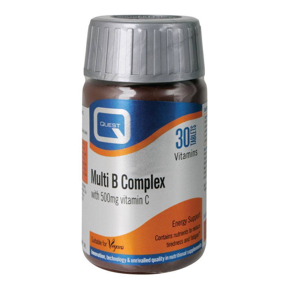 QUEST Multi B Complex Plus 500mg Vitamin C 30 Tablets