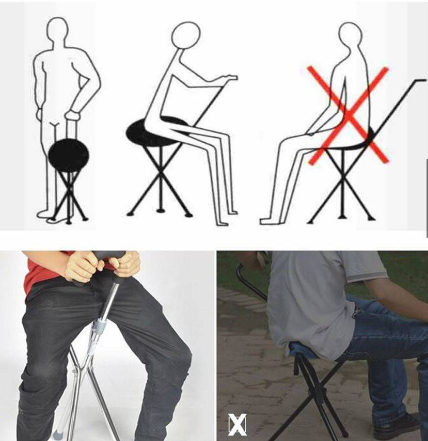 FELCO FM836 TRIPOD CANE SEAT (FM911L)