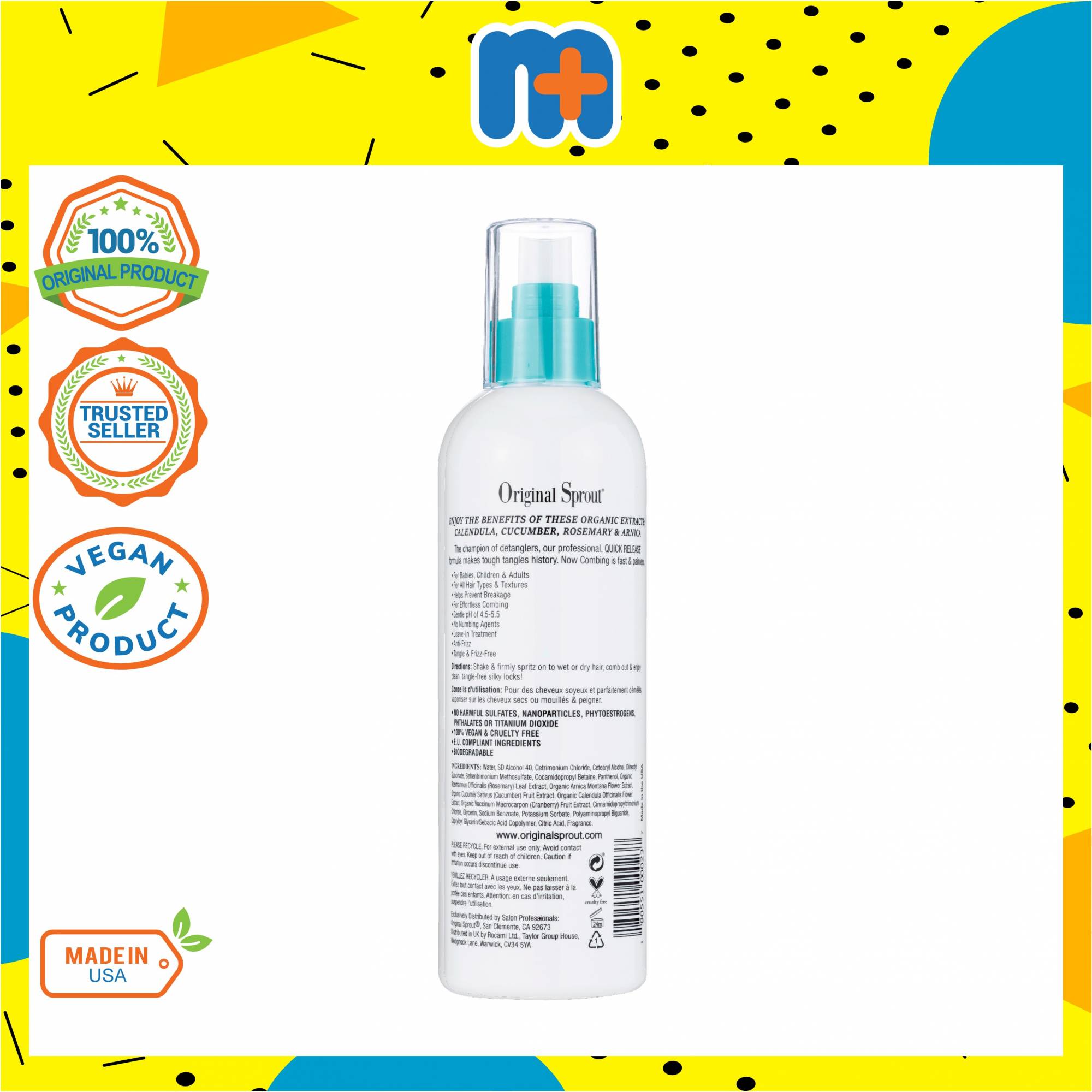 [MPLUS] ORIGINAL SPROUT LI025D Miracle Detangler 12oz