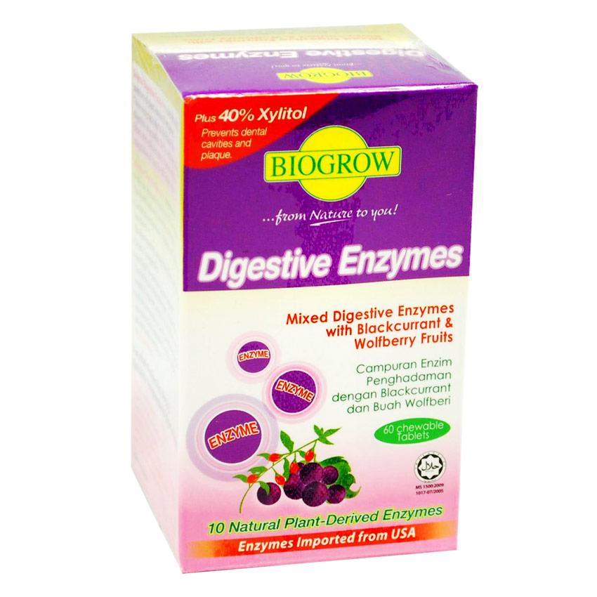 BIOGROW MIXED BERRIES WITH MULTI ENZYMES 60 CHEWABLE TABLETS