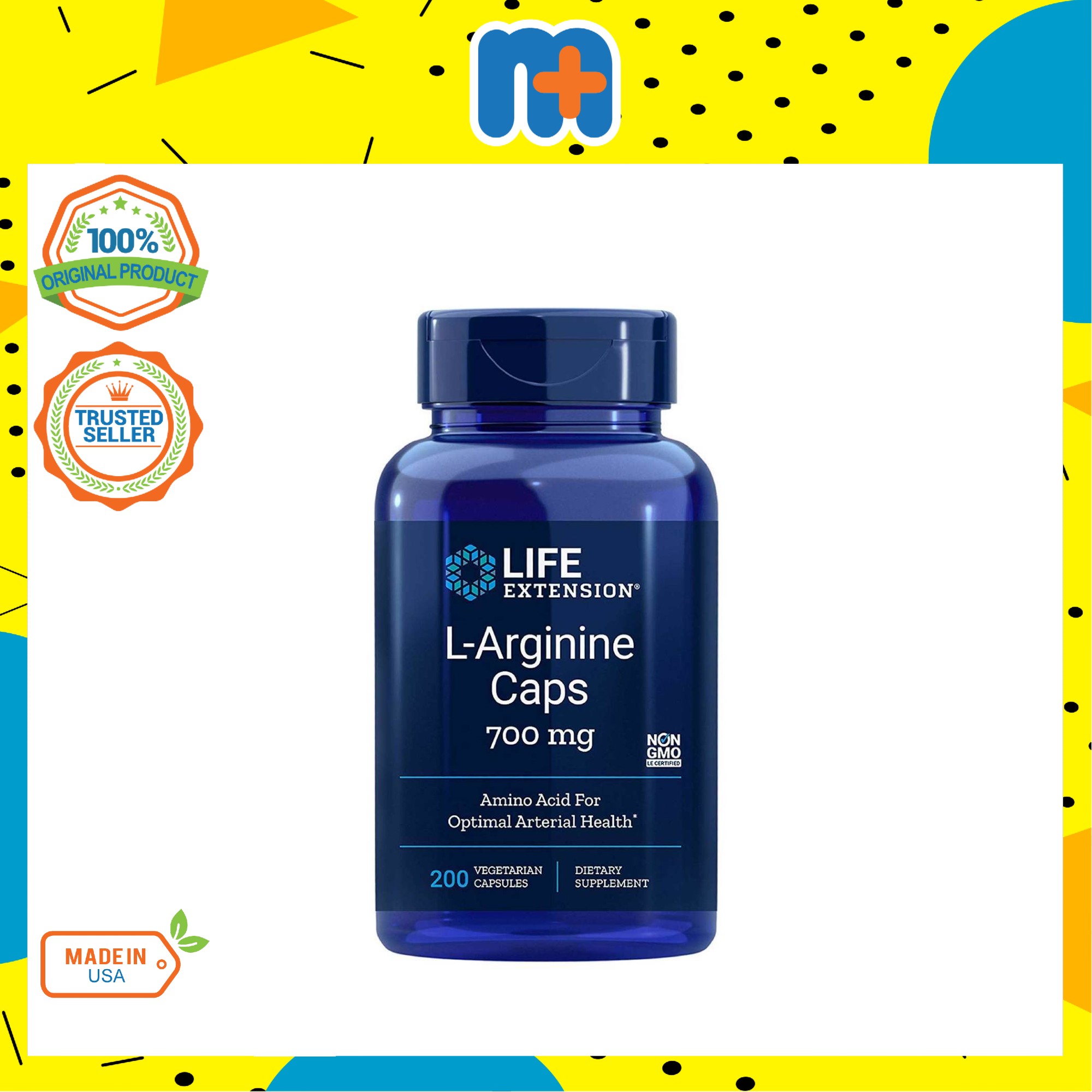 LIFE EXTENSION LARGININE 700MG CAPS 200S